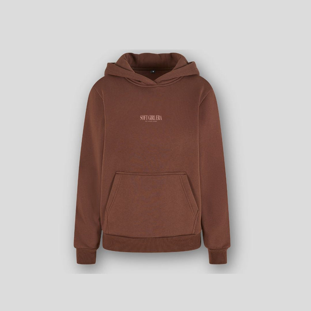 Soft Girl Era Floral Hoody -  Chocolate Brown