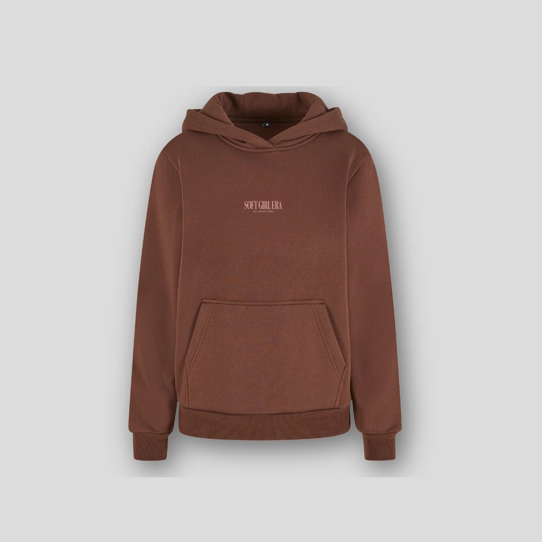Soft Girl Era Floral Hoody -  Chocolate Brown