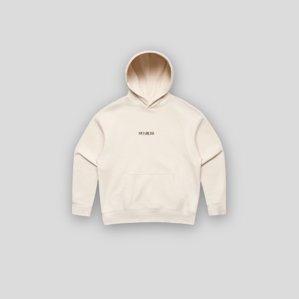 Soft Girl Era Floral Hoody - Cream