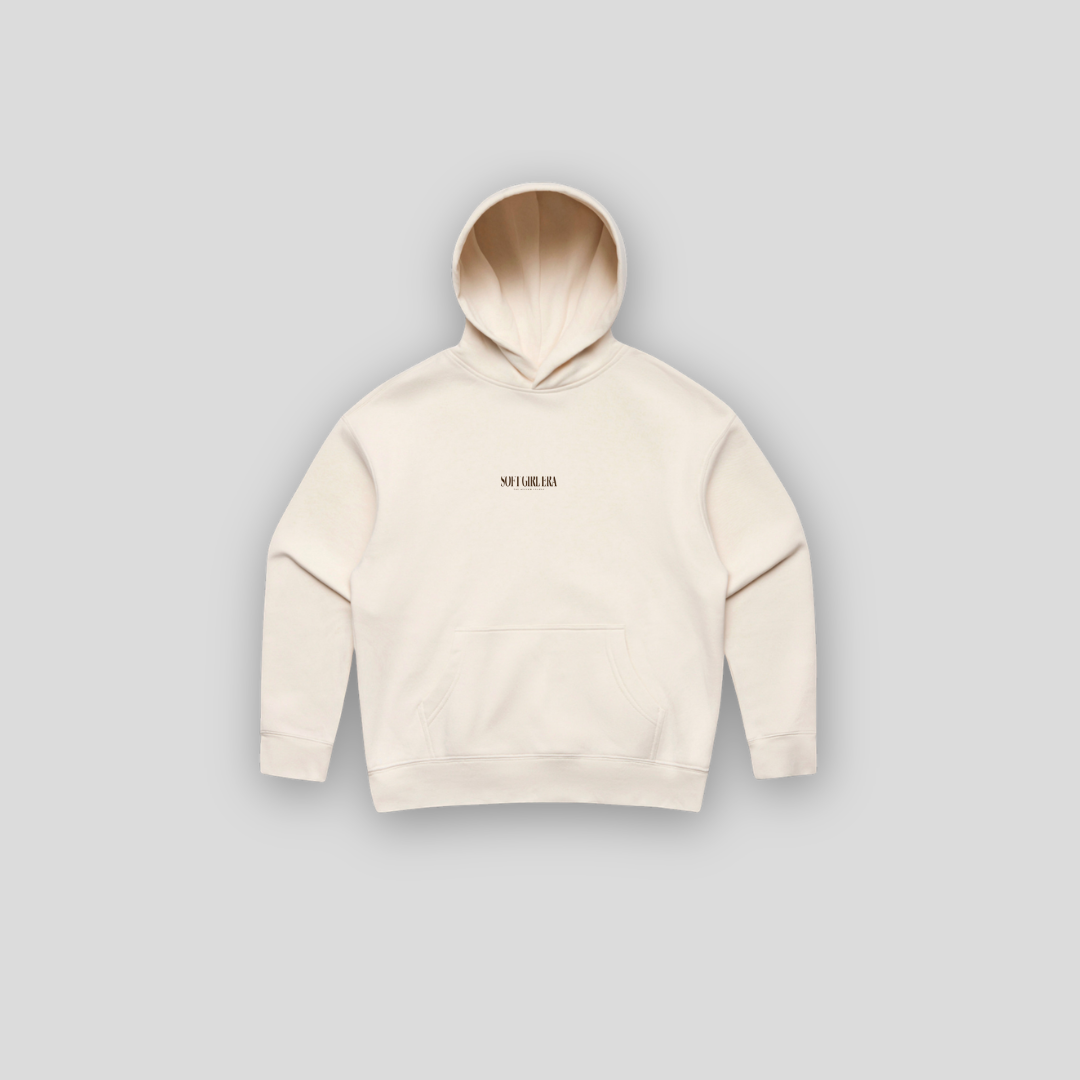 Soft Girl Era Floral Hoody - Cream