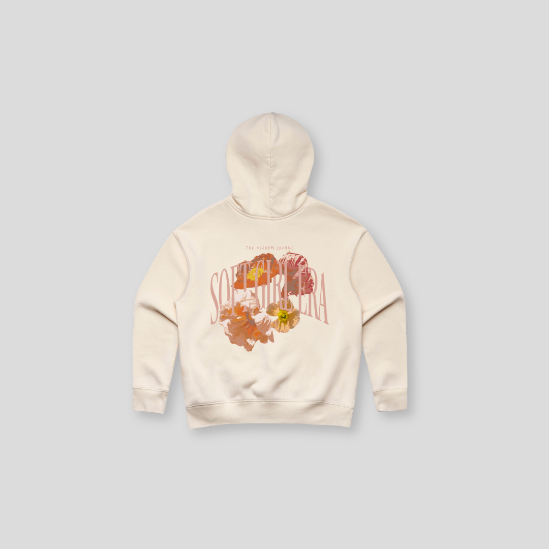 Soft Girl Era Floral Hoodie - Pink